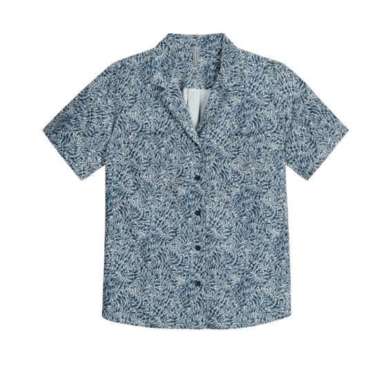 Royal Robbins Spotless Evolution Meadow Short Sleeve Women's Shirt, Color: Deep Blue Briar Pt, Size: Small