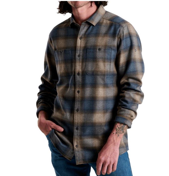Kuhl Men's Law Flannel Long Sleeve Shirt, Color: Ocean Driftwood, Size: Medium