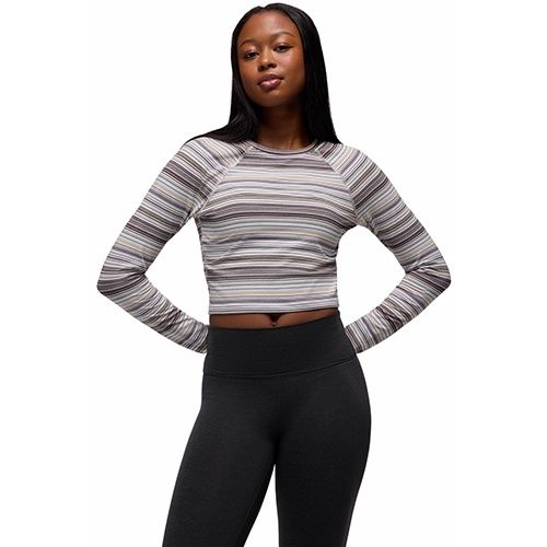 prAna Heavana Long Sleeve Crop, Women's, Color: Nautical Stripe, Size: Small