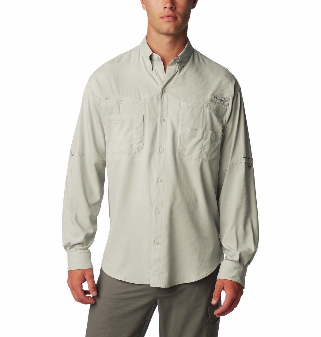 Columbia Tamiami II Long Sleeve Men's Shirt, Color: Cool Grey, Size: Medium
