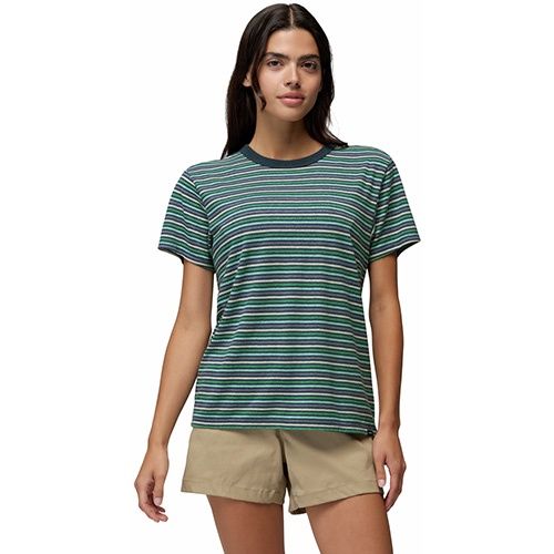 prAna Cozy Up SS Crew, Women's, Color: Bluff Blue Stripe, Size: XS