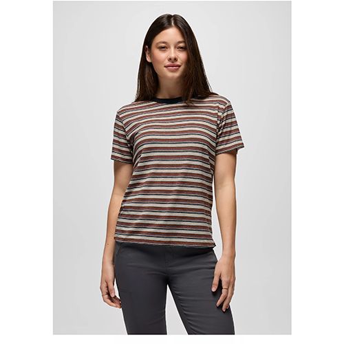 prAna Cozy Up SS Crew, Women's, Color: Stormy Night Stripe, Size: XS
