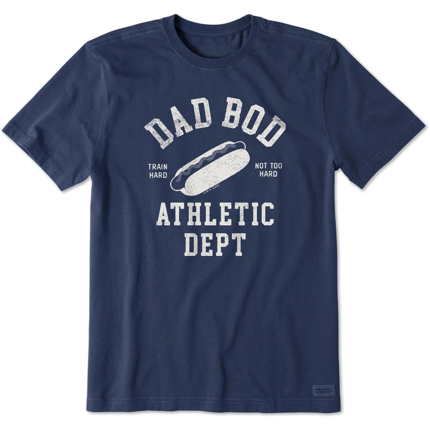 Life is Good Men's Dad BOD Athletic Club Short Sleeve Tee Shirt, Color: Darkest Blue, Size: Small