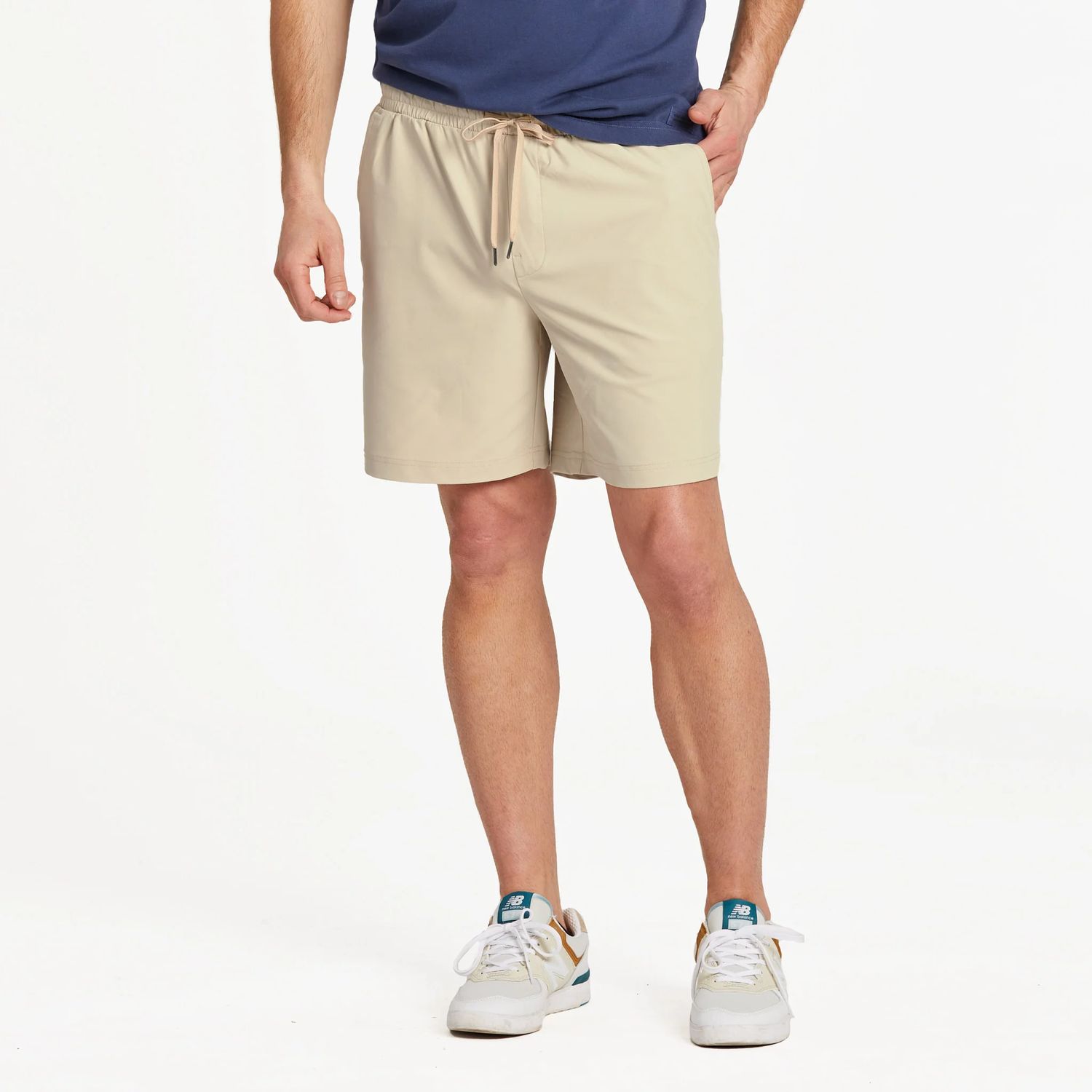 Life is Good Men's Solid Everyday Short, Color: Sandstone Khaki, Size: Small