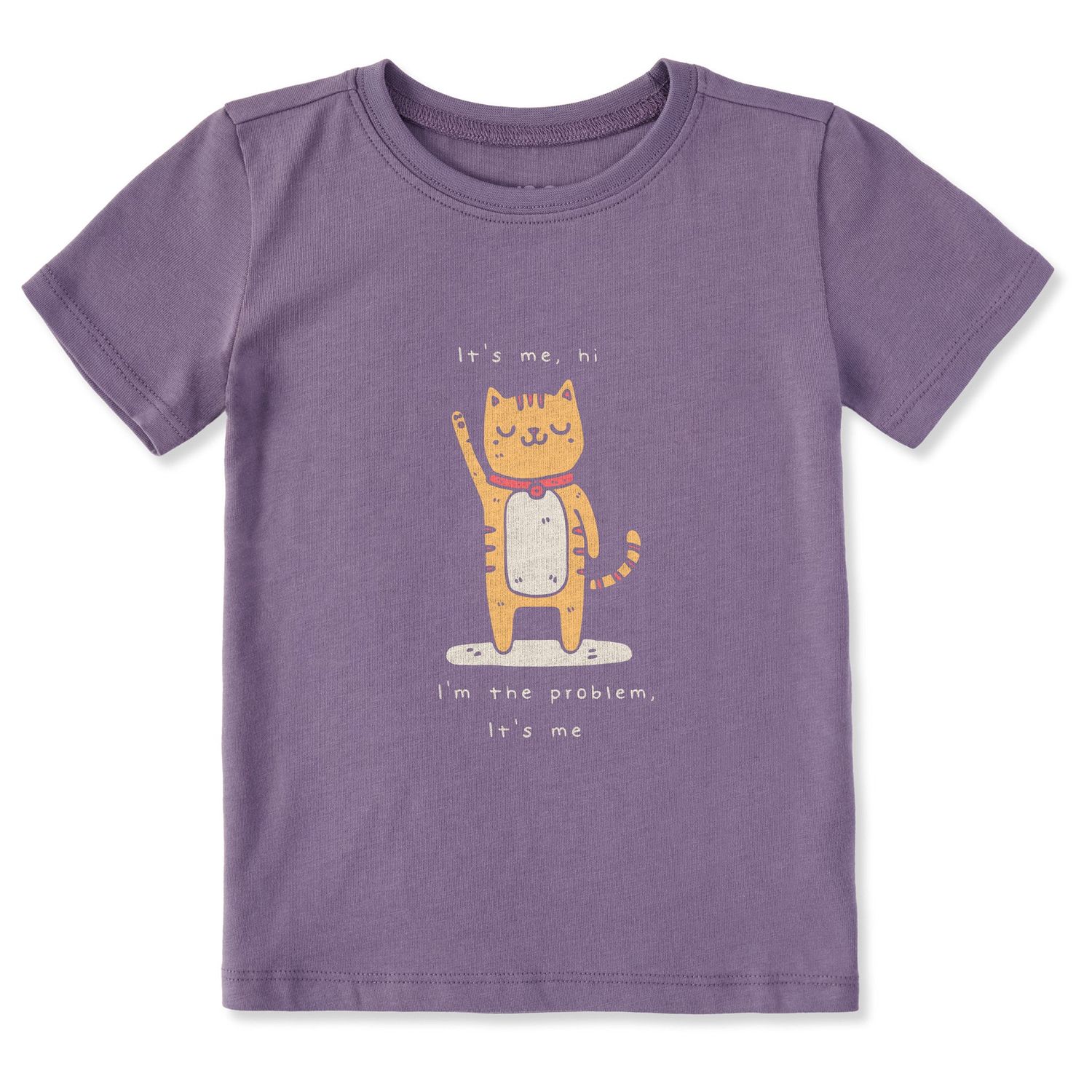Life is Good Cat I'm The Problem Short Sleeve Toddler Tee Shirt, Color: Dusk Purple, Size: 2T