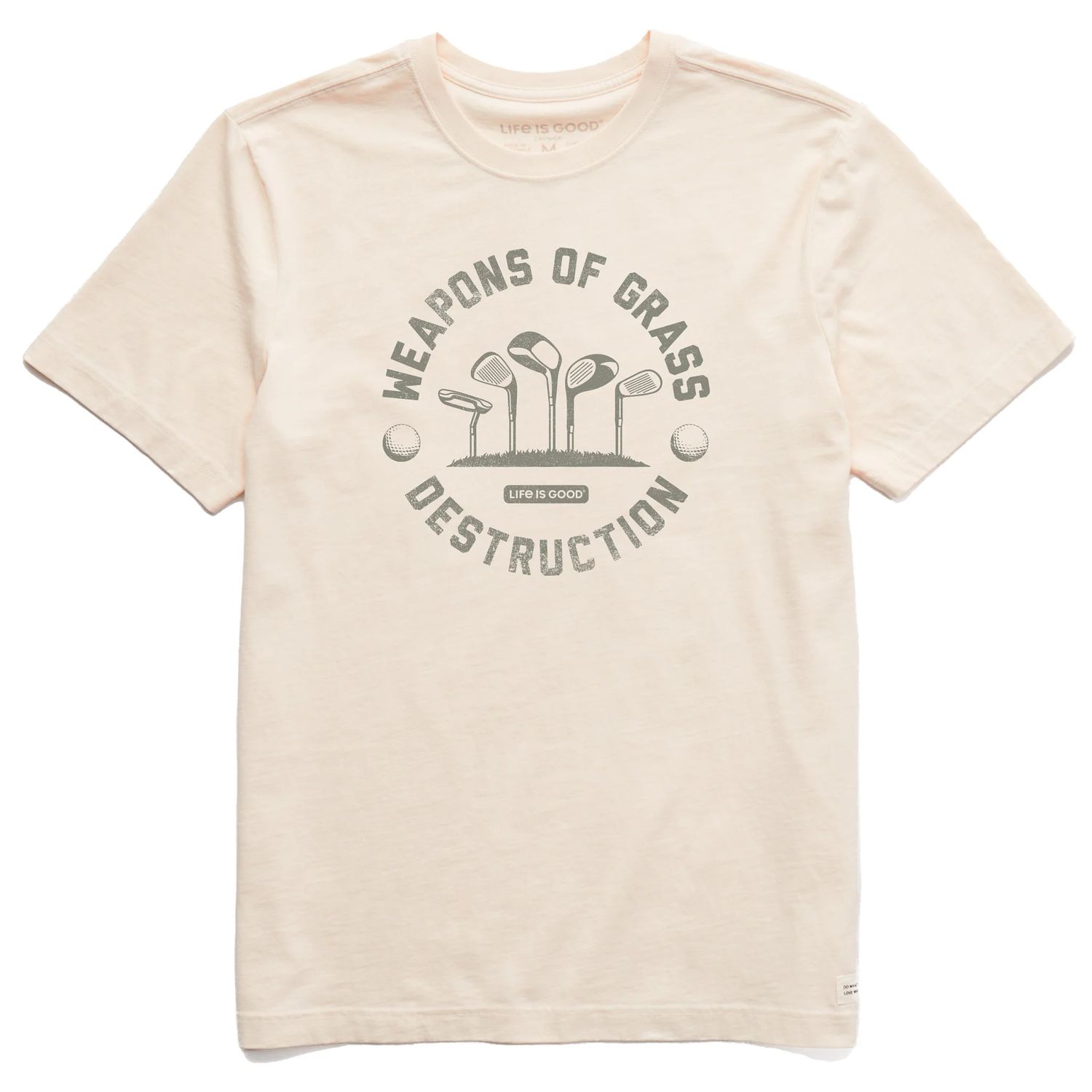 Life is Good Men's Weapons Of Grass Destruction Short Sleeve Tee Shirt, Color: Putty White, Size: Medium