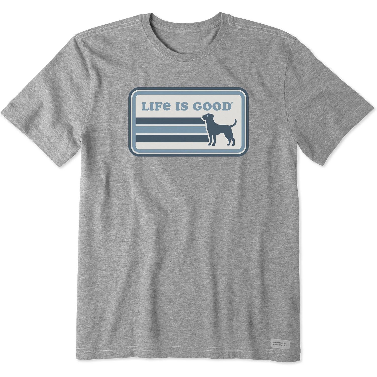 Life is Good Men's Black Lab Stripes Short Sleeve Tee Shirt, Color: Heather Gray, Size: Medium