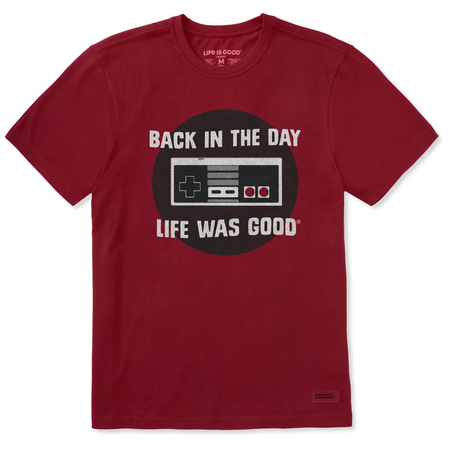 Life is Good Men's Back In The Day Short Sleeve Tee Shirt, Color: Adirondack Red, Size: Medium