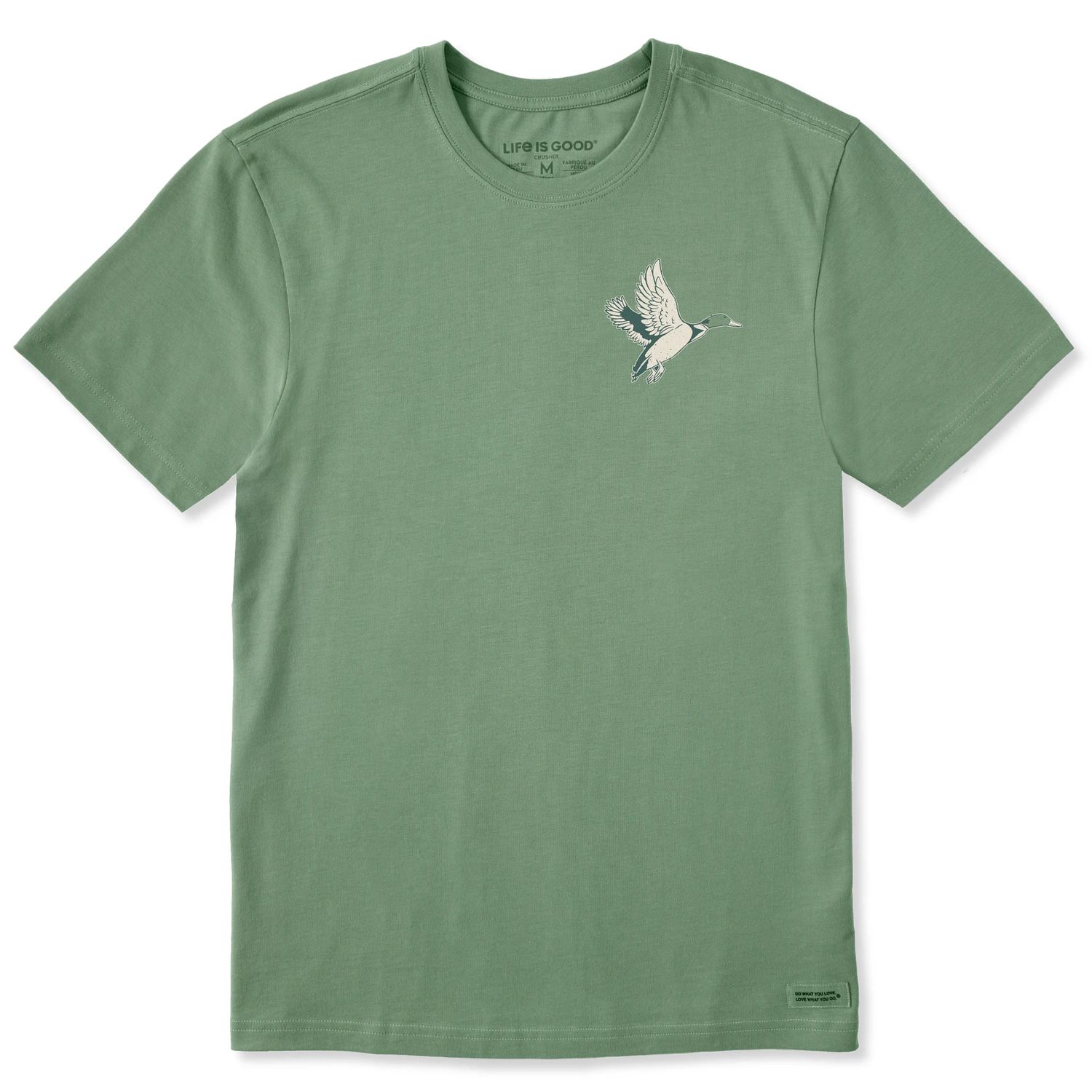 Life is Good Men's Mallard Short Sleeve Crusher Tee Shirt, Color: Granite Green, Size: Medium