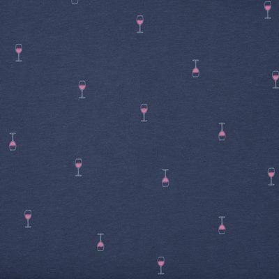 Life is Good Women's Wine Glass Pattern Vee Neck Tee Shirt