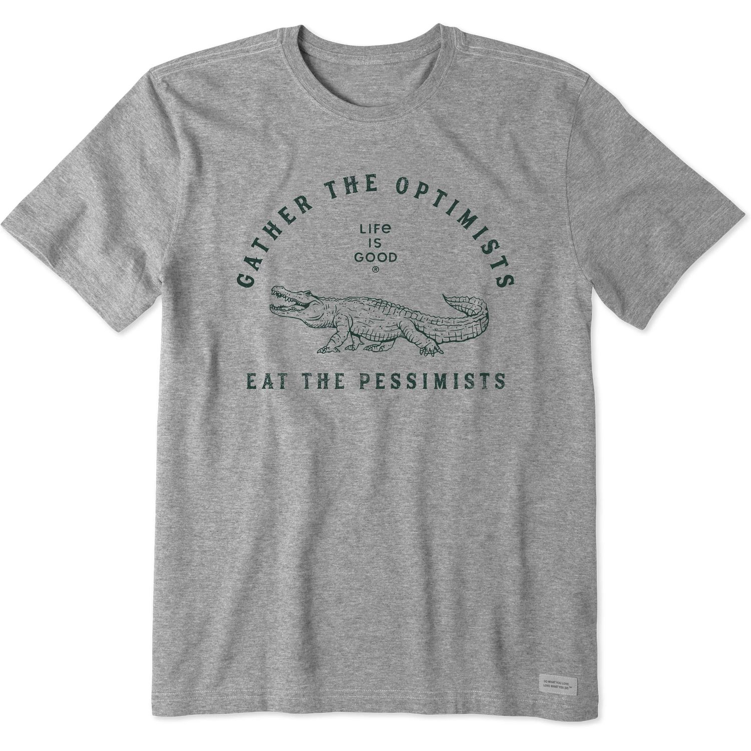 Life is Good Men's Gather Gator Short Sleeve Tee Shirt, Color: Heather Gray, Size: Medium