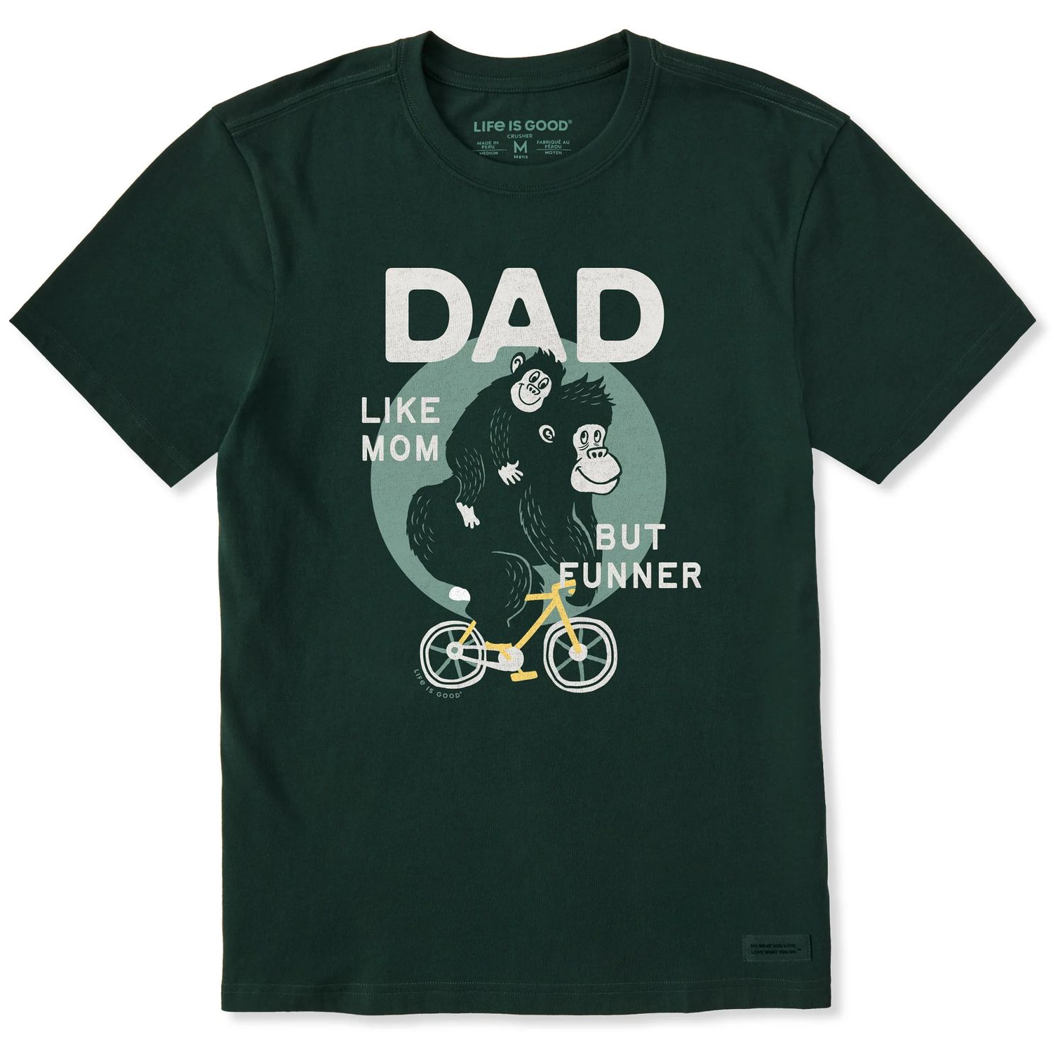Life is Good Men's Dad Like Mom But Funner Short Sleeve Tee Shirt, Color: Treeline Green, Size: Small