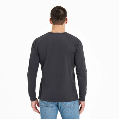 Life is Good Men's Solid Long Sleeve Slim Fit Henley Shirt