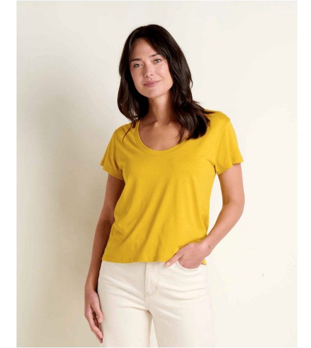 Toad&amp;Co Women's Whisper Tee Shirt, Color: Gold, Size: Small