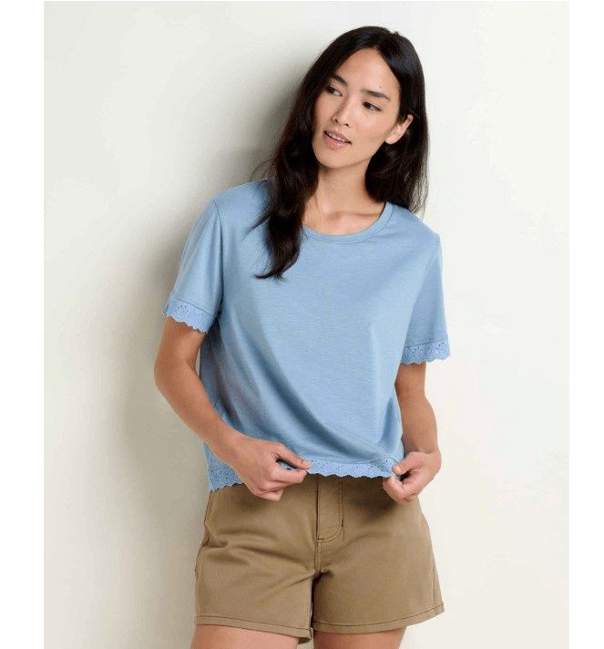 Toad&amp;Co Clara Women's Tee, Color: Weathered Blue, Size: XS
