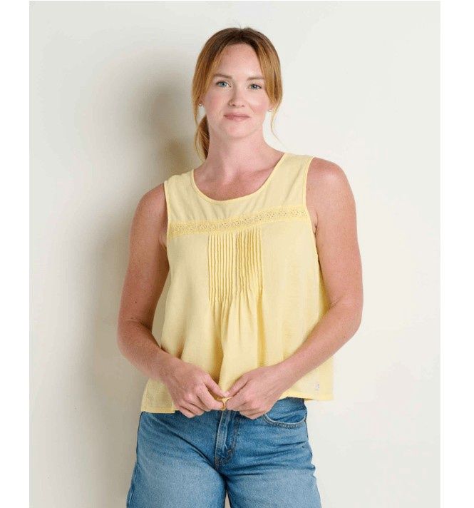 Toad&amp;Co Manzana Pin Tuck Women's Tank, Color: Meyer, Size: XS