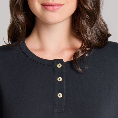 Life is Good Women's Solid Crusher Boxy Henley Top