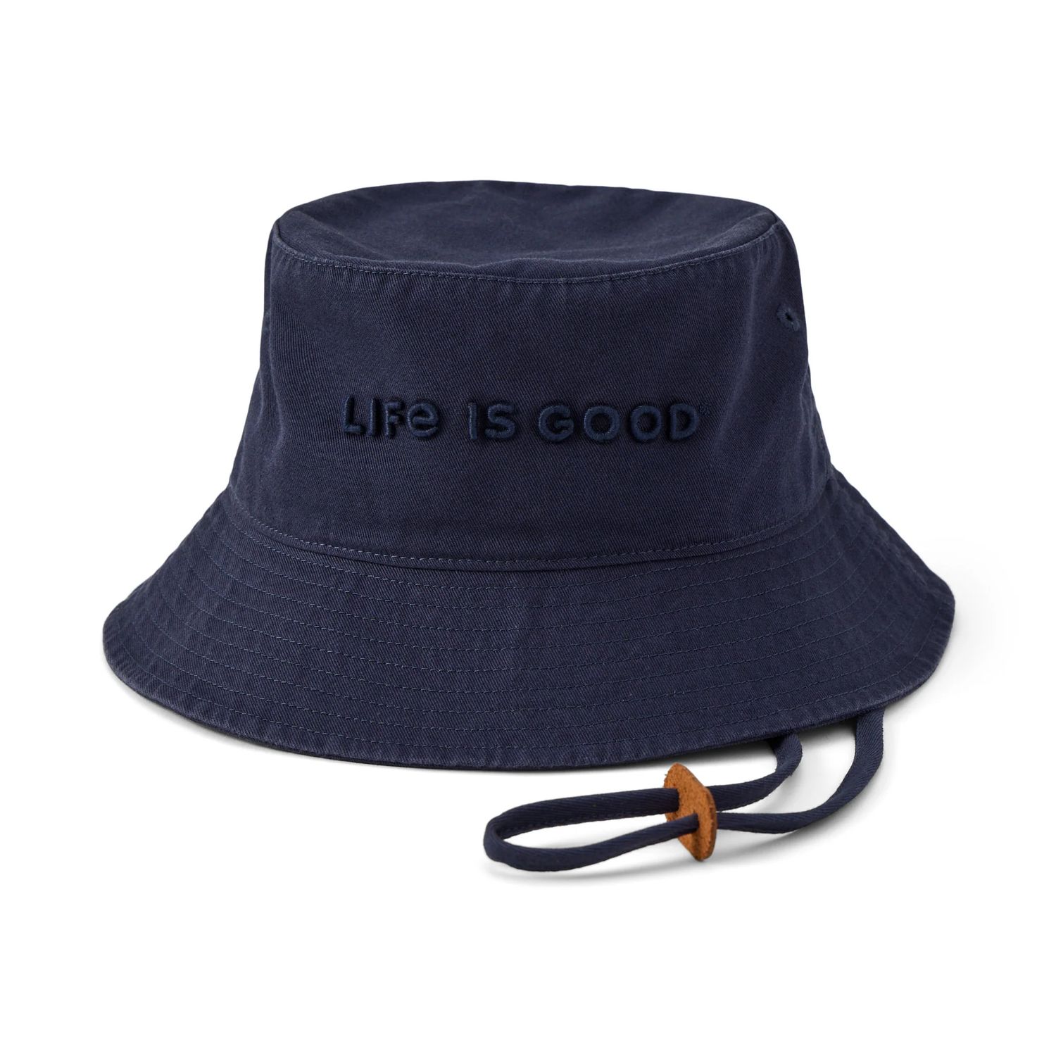 Life is Good Adult Unisex Crafty Wordmark Bucket Hat, Color: Darkest Blue, Size: OS