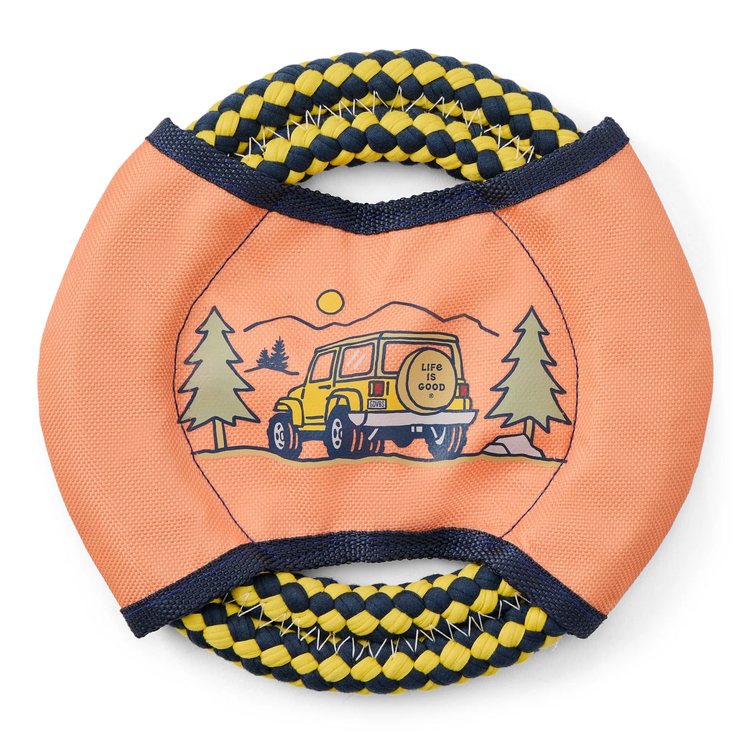 Life is Good SUV Go Places Double Rope Disc Dog Toy, Color: Canyon Orange, Size: OS