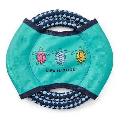 Three Turtles Double Rope Disc Dog Toy