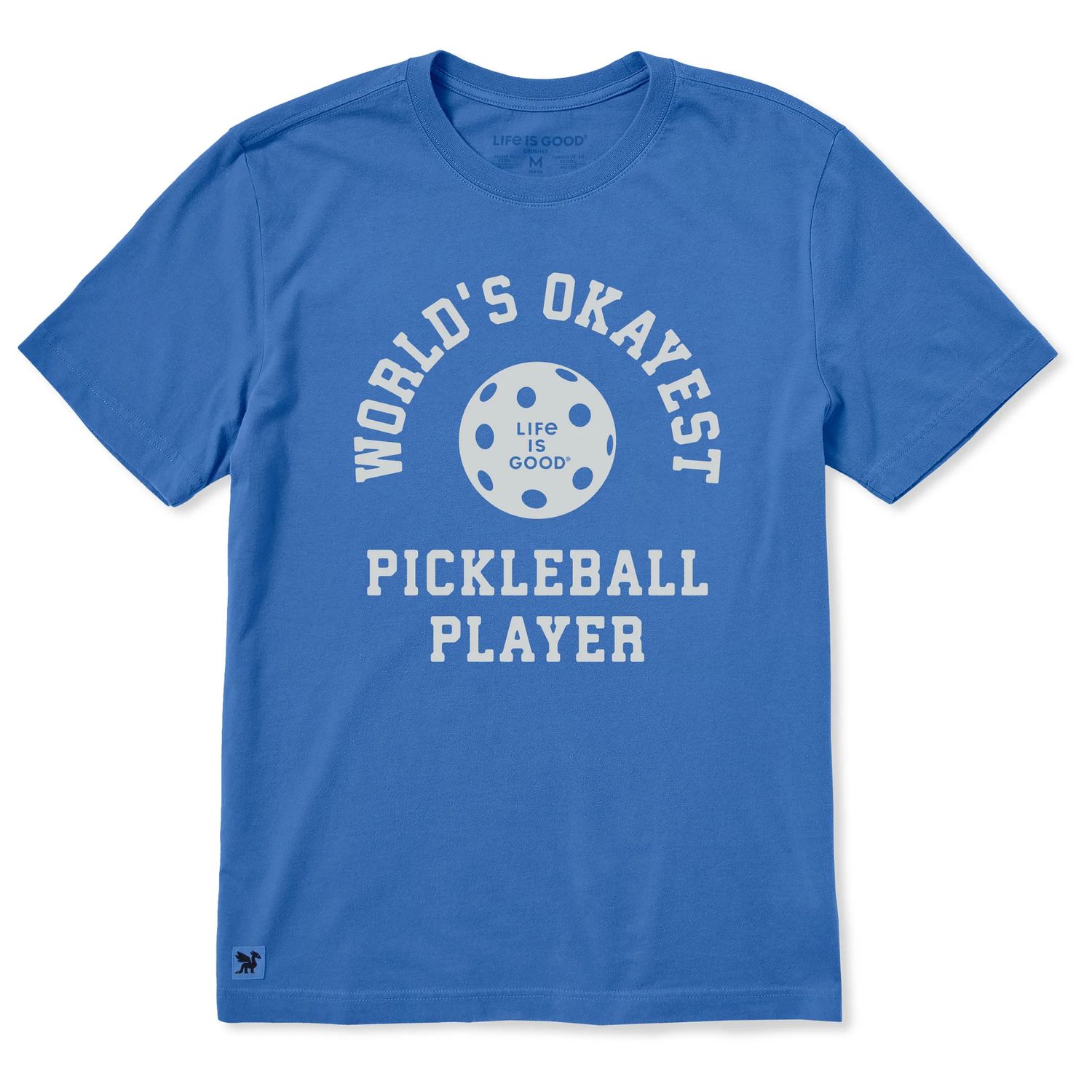 Life is Good Men's Okay Pickleballer Short Sleeve Tee Shirt, Color: Athletic Blue, Size: Small