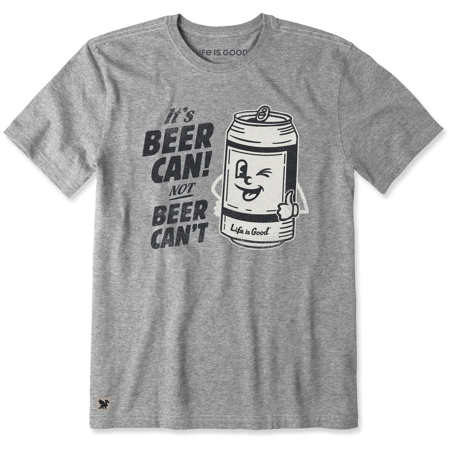 Life is Good Men's Beer Can Short Sleeve Tee Shirt, Color: Heather Gray, Size: Medium