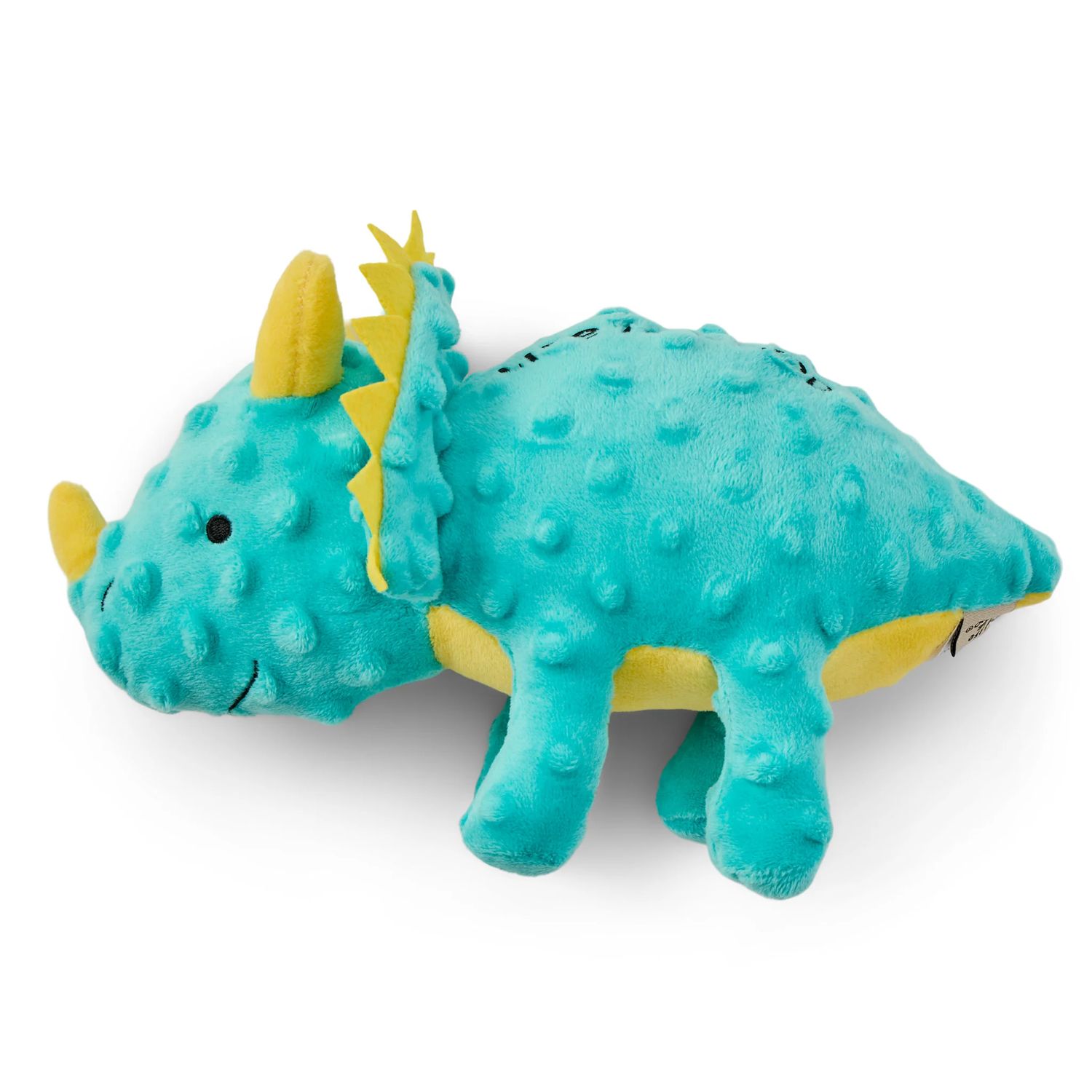 Triceratops Plush Dog Toy, Color: Turquoise Green, Size: OS