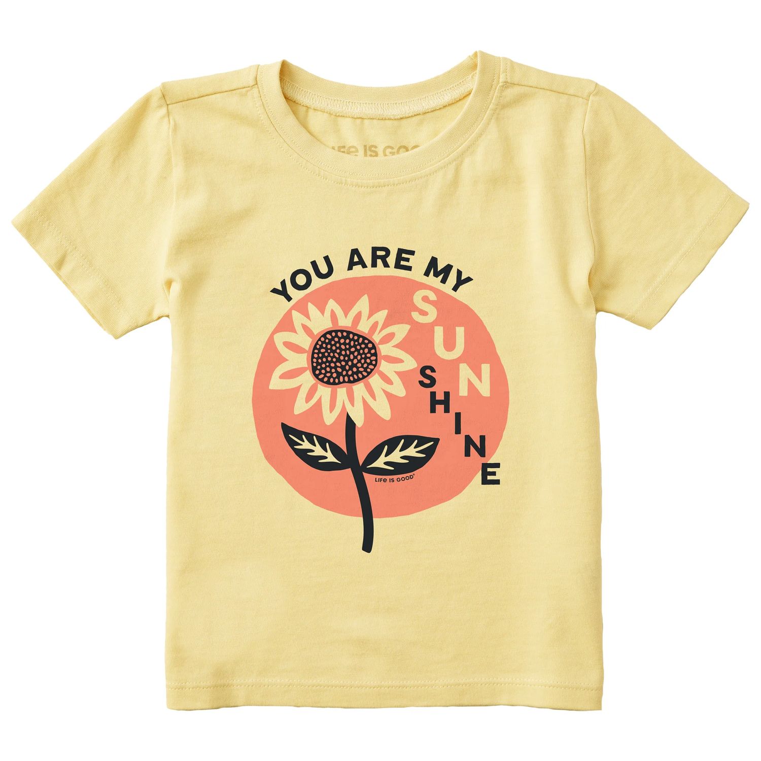 Life is Good You Are My Sunflower Short Sleeve Toddler Tee Shirt, Color: Sandy Yellow, Size: 18M