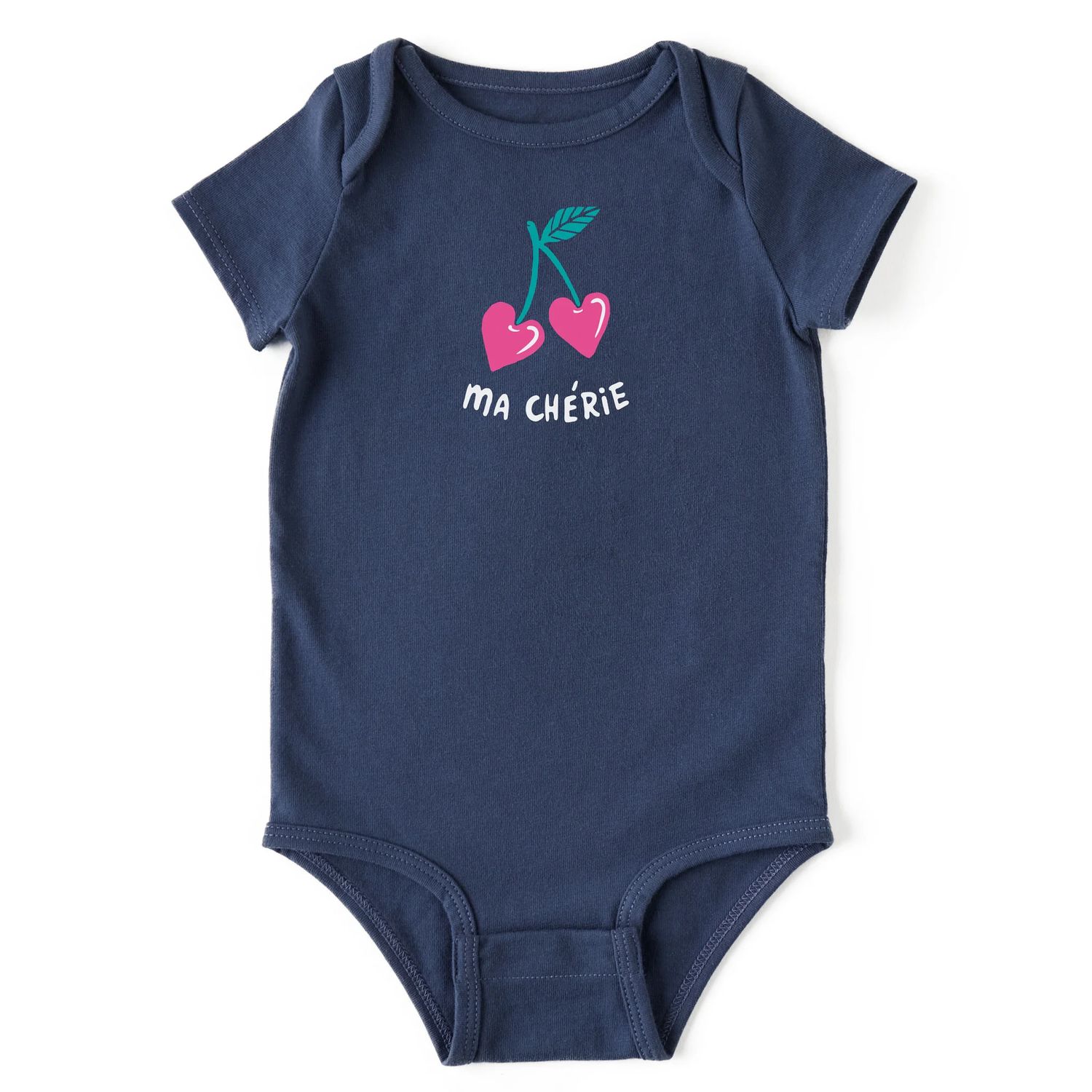 Life is Good Infant Ma Cherie Short Sleeve Bodysuit, Color: Darkest Blue, Size: 0-3