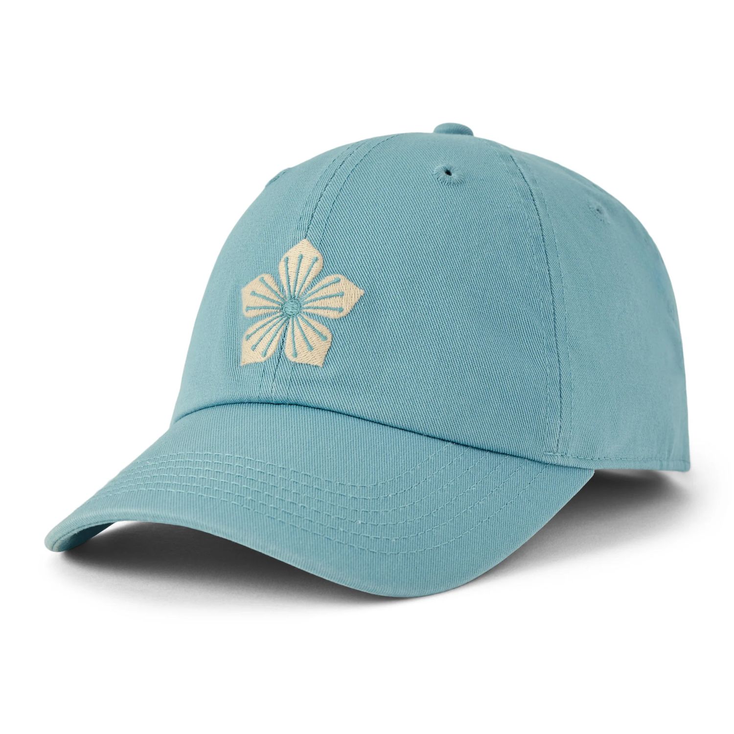 Life is Good Adult Unisex Hibiscus Points Chill Cap, Color: Cool Blue, Size: OS