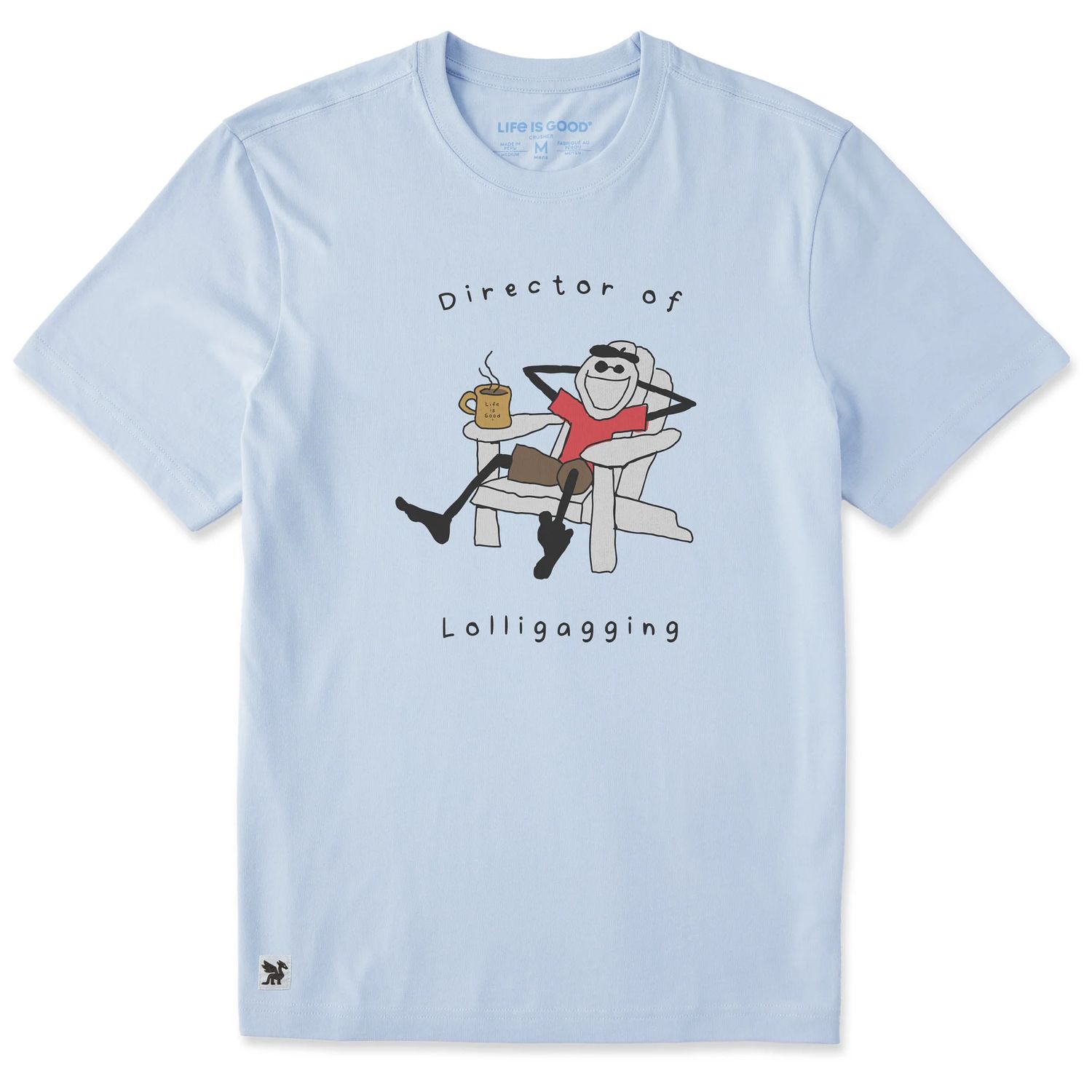 Life is Good Men's Director Of Lollygagging Short Sleeve Tee Shirt, Color: Glacier Blue, Size: Medium
