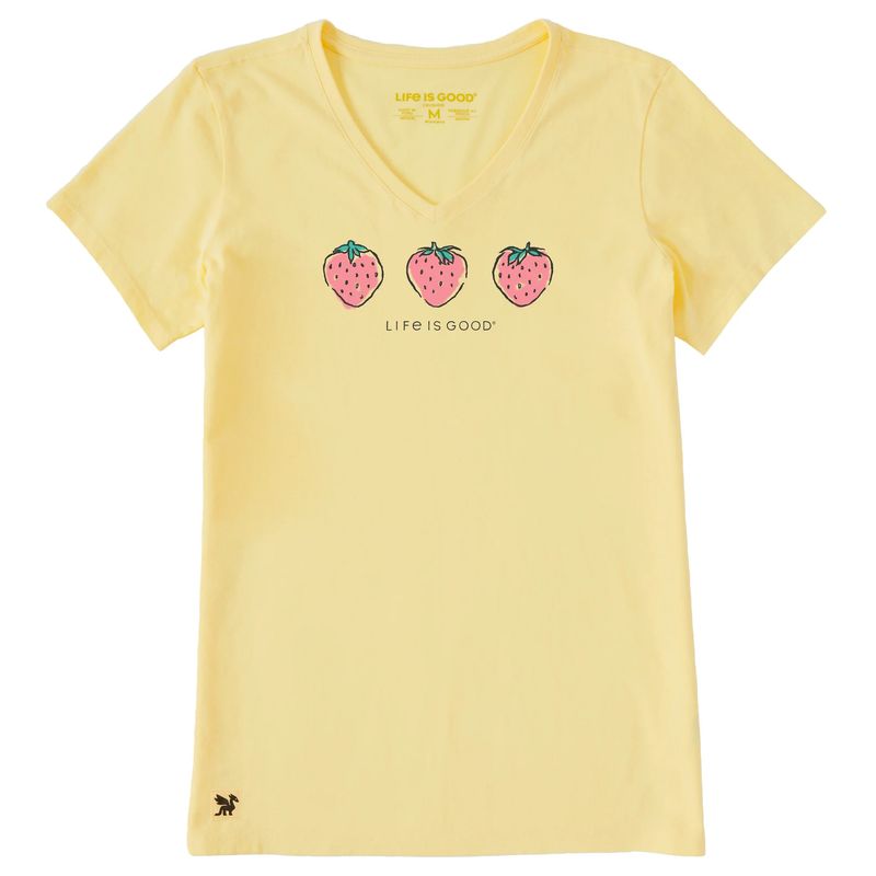 Women's Three Crafty Strawberries Short Sleeve Tee Shirt