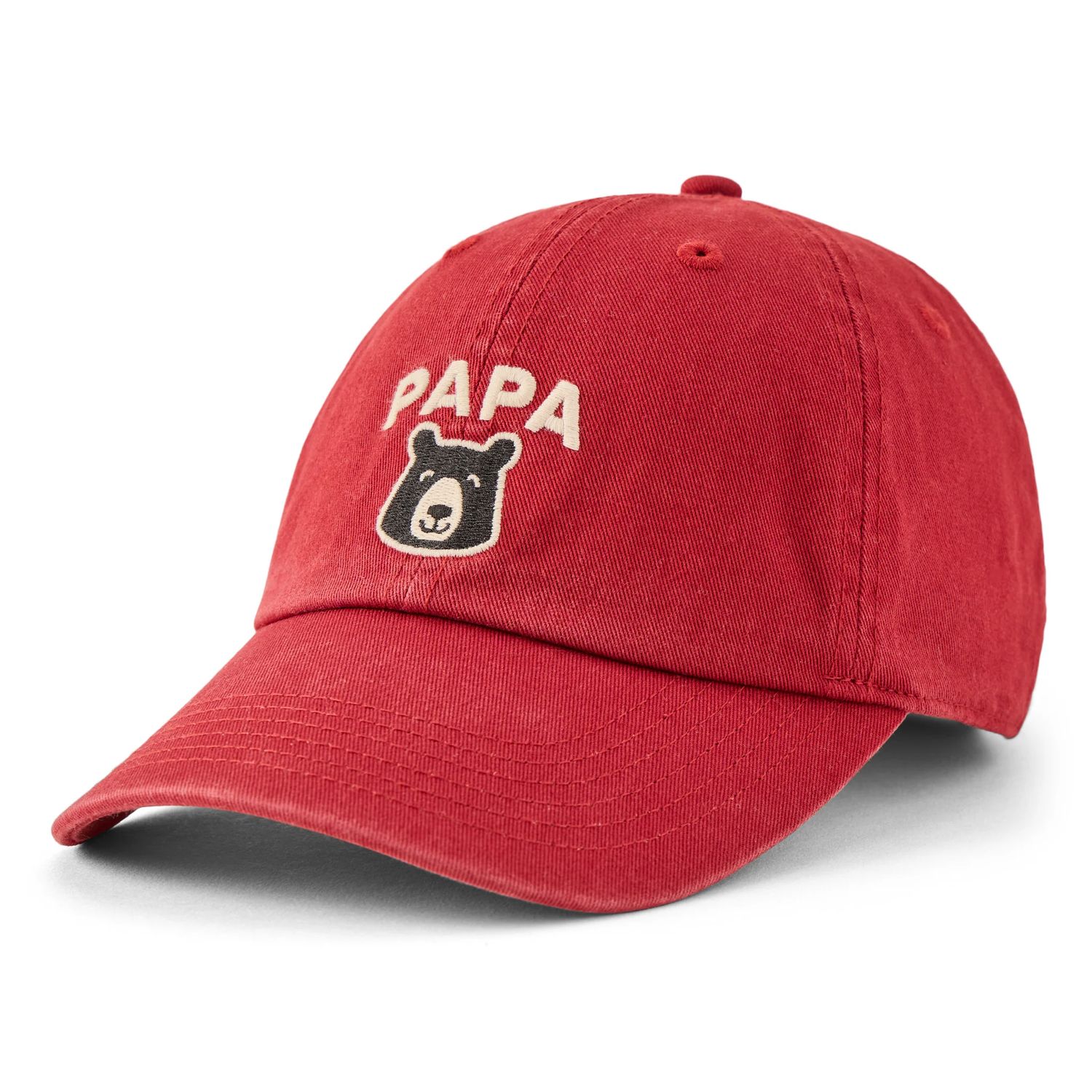 Life is Good Adult Unisex Papa Bear-Head Chill Cap, Color: Adirondack Red, Size: OS
