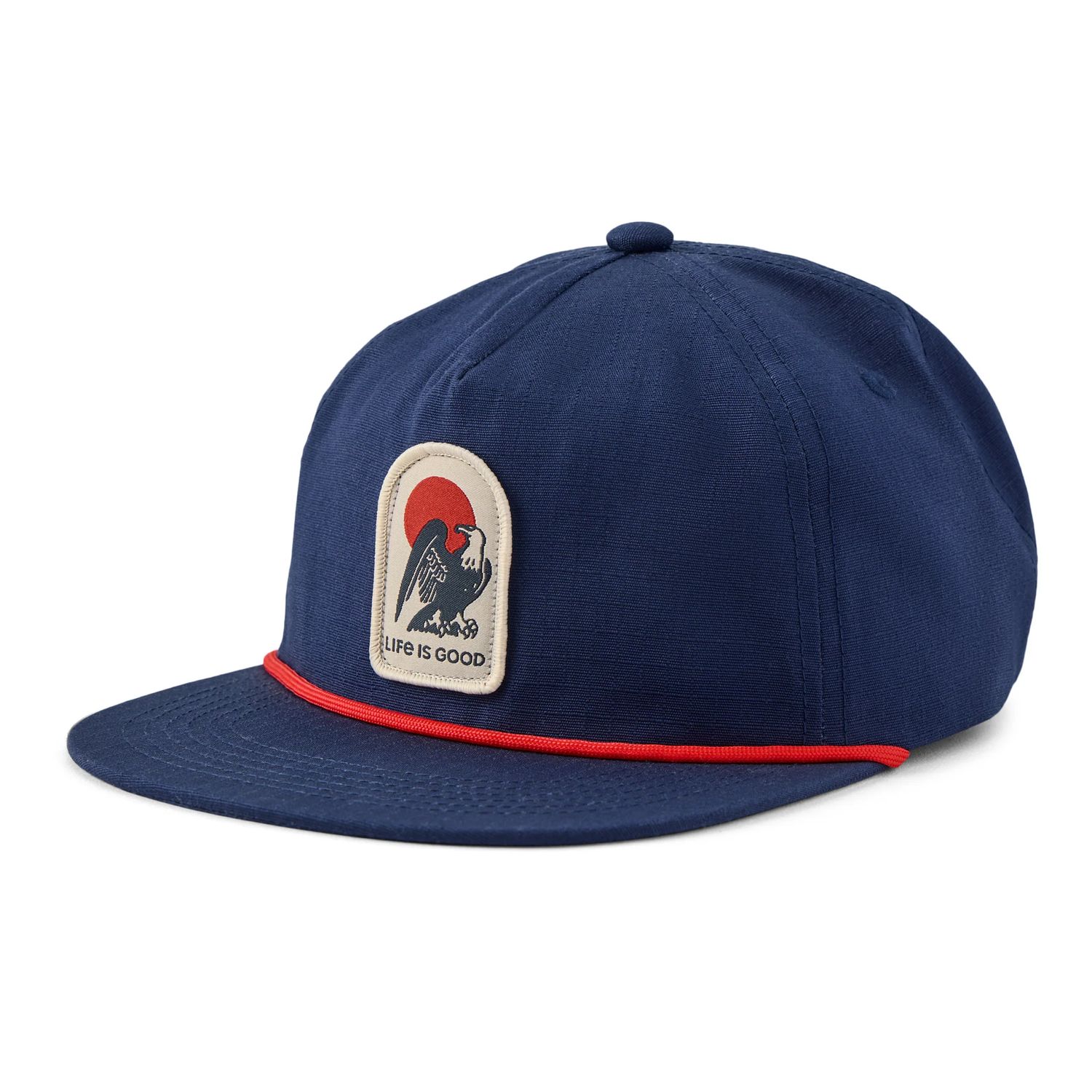 Life is Good Adult Unisex Eagle Sun Ripstop Rope Hat, Color: Darkest Blue, Size: OS