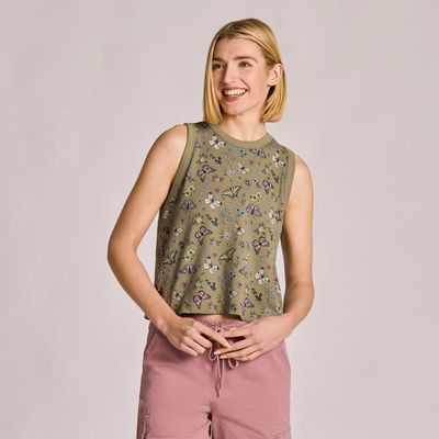 Women's Butterfly Garden Pattern Tank Top