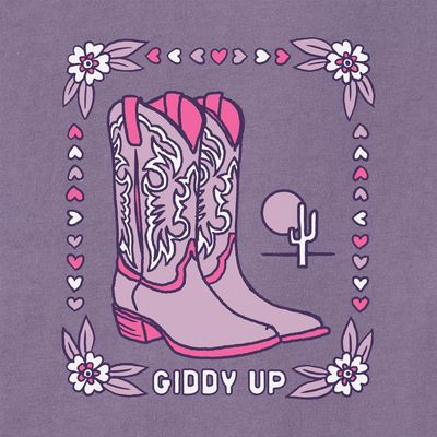 Life is Good Kids Giddy Up Flora Boots Short Sleeve Tee Shirt