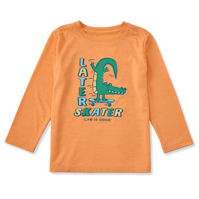 Later Skater Alligator UPF Long Sleeve Toddler Tee Shirt