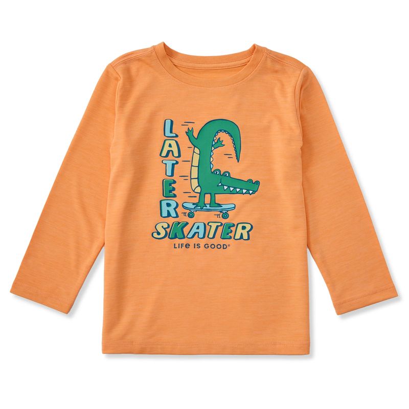 Later Skater Alligator UPF Long Sleeve Toddler Tee Shirt
