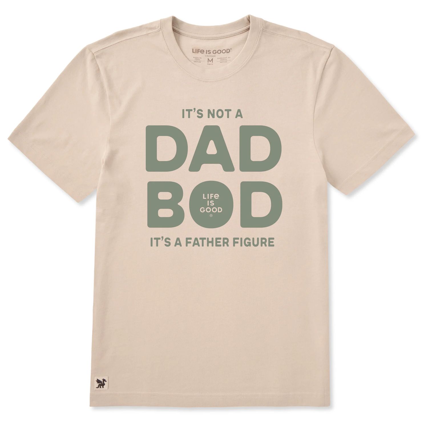 Life is Good Men's Not A Dad Bod Short Sleeve Tee Shirt, Color: Birch White, Size: Large