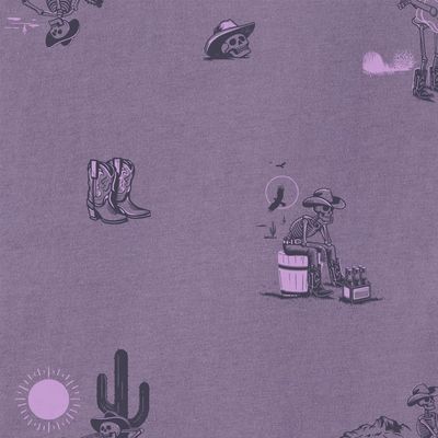 Life is Good Women's Cowboy Skeleton Pattern Short Sleeve Tee Shirt
