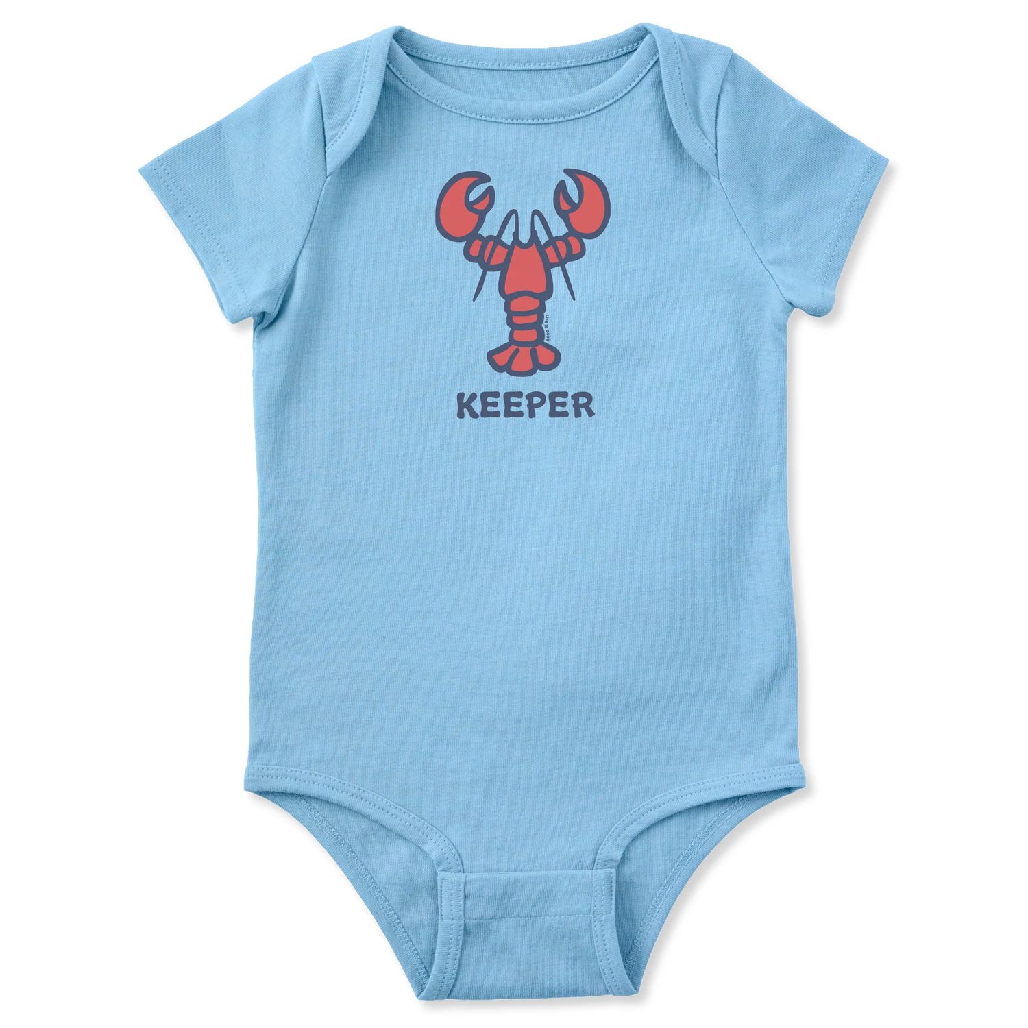Life is Good Infant Keeper Lobster Short Sleeve Bodysuit, Color: Cool Blue, Size: 3-6