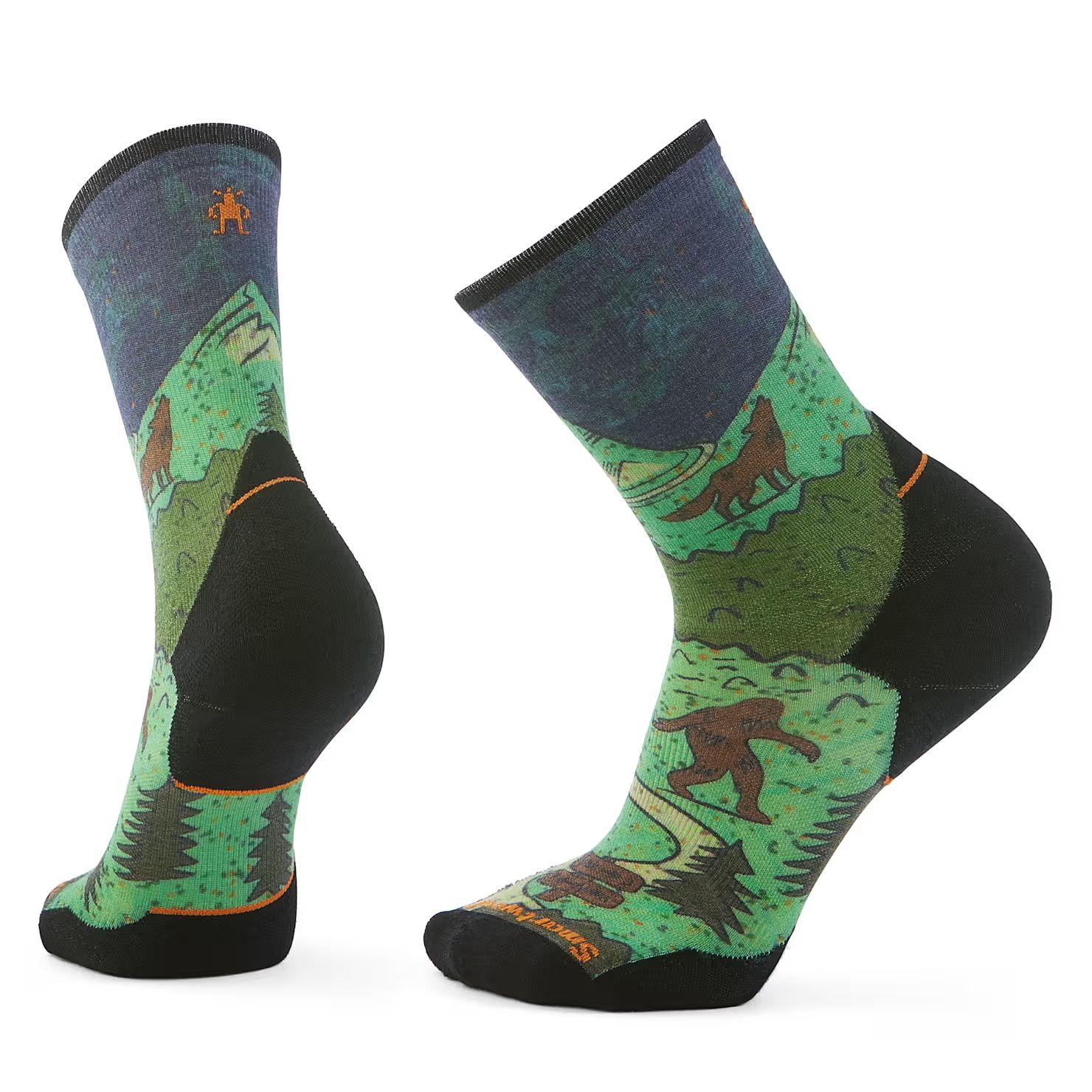 Smartwool Trail Run Targeted Cushion Neature Print Crew Socks-D, Color: Twilight Blue, Size: Medium