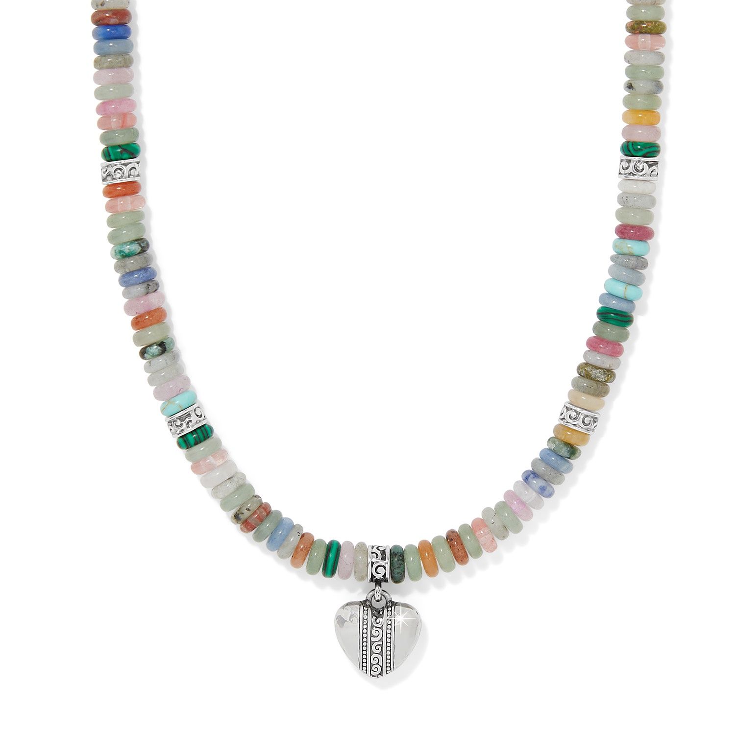 Mingle Sweetheart Bead Necklace, Color: Silver/Multi