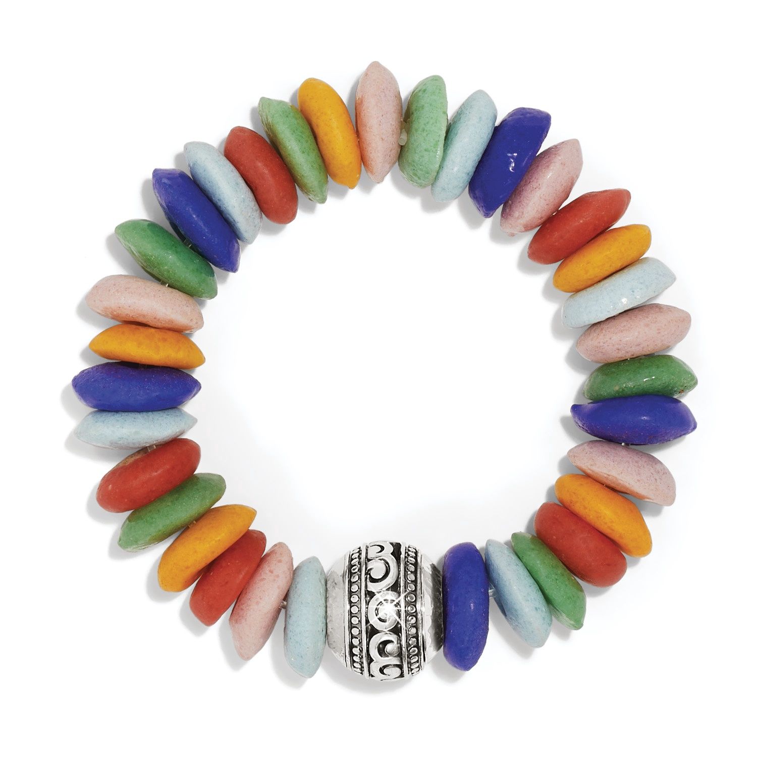 Brighton Mingle Medley Beaded Stretch Bracelet, Color: Silver/Multi