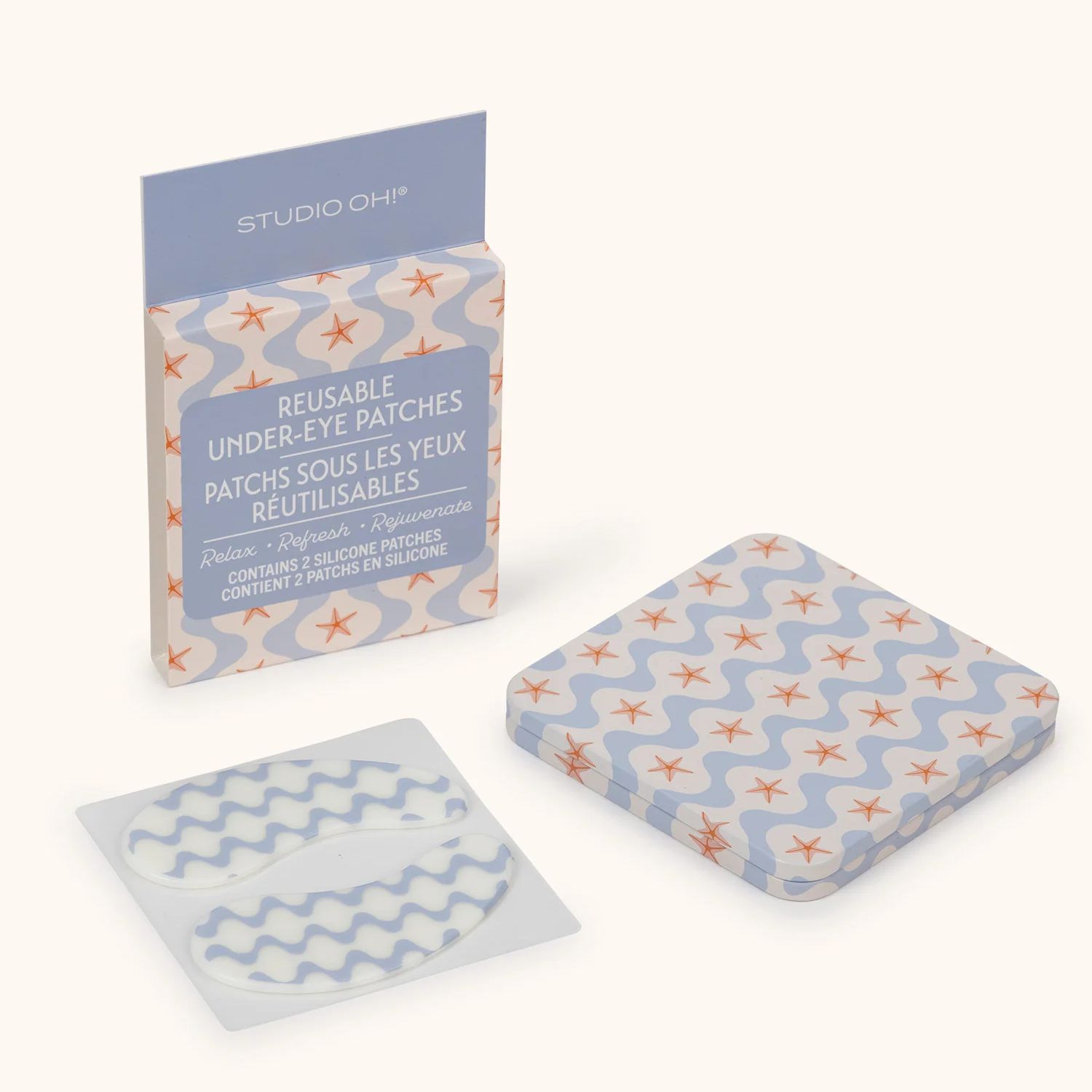 Studio Oh! Re-Usable Under-Eye Patches, Pattern: Riding the Waves
