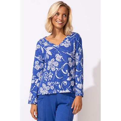 Vintage Scroll Boxy V-Neck