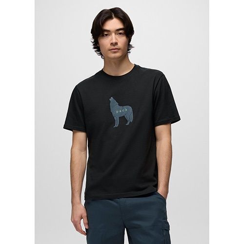 prAna Wolf Pack Journeyman Short Sleeve Tee, Men's, Color: Black-D, Size: XXL