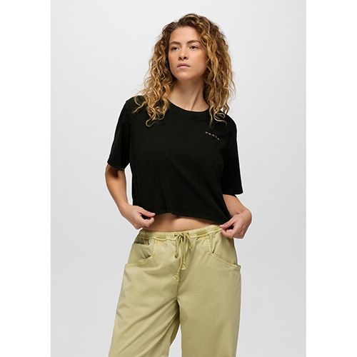 Everyday Paradise Creek Crop, Color: Black, Size: XS