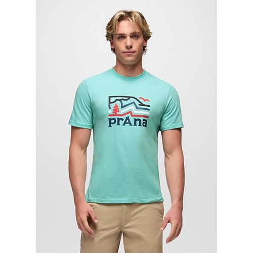 Prana Peak Path SS  Tee, Color: Sea Glass, Size: Small