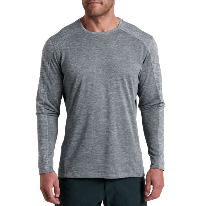 Kuhl Men's Engineered Crew Long Sleeve Crew, Color: Heather Grey, Size: Small